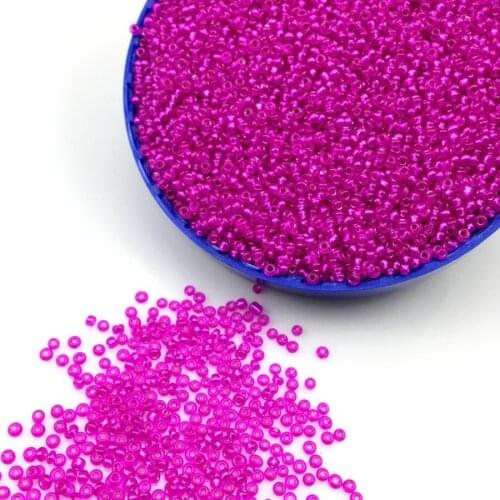 16g 1000pcs 2mm Rose Pink Silver Lined Round Loose Spacer Beads Cezch Glass Seed Bead Handmade Jewelry Making DIY Garment Bead