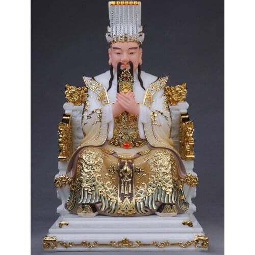 2021 High grade gilding jade Royal BUDDHA figure HOME shop Prosperity SAFE LUCKY protection Omnipotent God YU HUANG DA DI statue