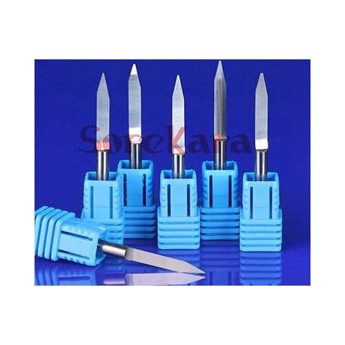 4*0.3*42mm Shank PCB Engraving Knife Bits CNC V Shape Carbide Router Bit Carving Tools For Acrylic Wood