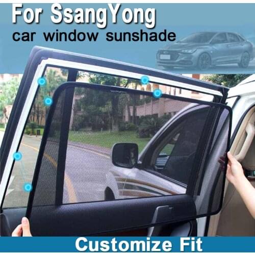 7PCS/Set Or 4PCS/Set Magnetic Car Side Window SunShades Mesh Shade Blind For SsangYong Tivoli Compact 2015 2016 2017 2018 2019