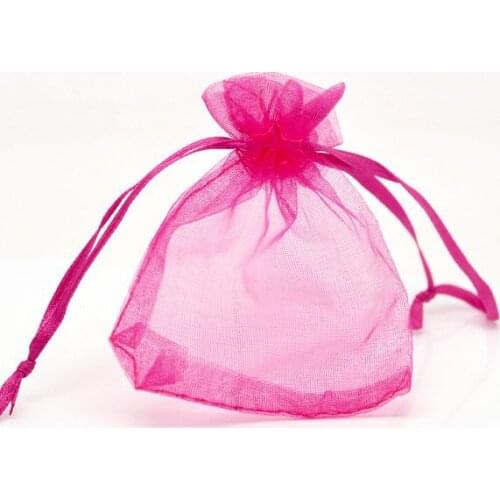 Free shiipng!!!!500pcs/lot Fuchsia Organza Wedding Gift Bags&Pouches 12x9cm
