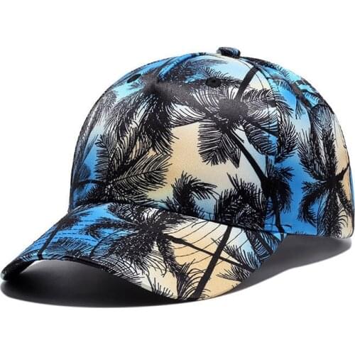 Fibonacci New Baseball Caps For Men Trendy Womens Cap Coconut Tree Print Snapback Cap Europe Travel Hip Hop Hat Male Casquette