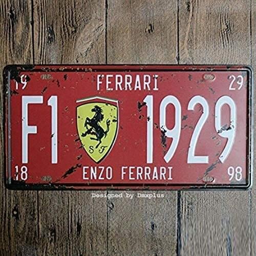Bidesign Metal Tin Sign 6x12in car Plate enzo Ferrari Dmxplus Bar Pub Cafe Home Decor Retro Poster Vintage Sign 30x15cm