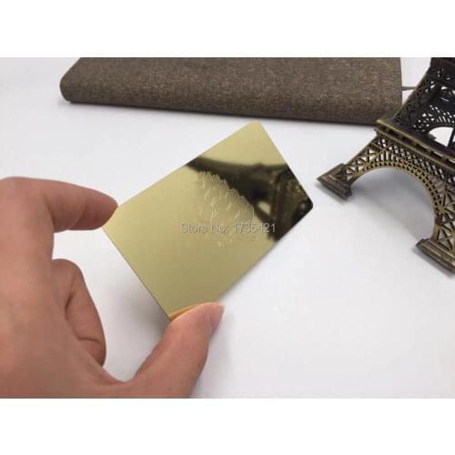 Shiny gold metal cards