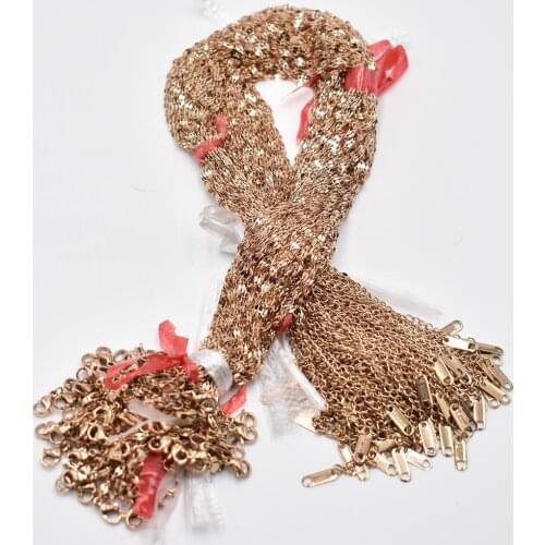 Wholesale rose Gold Stainless Steel Lip Water Wave Chains Necklaces DIY Jewelry 45cm Chains Suit Wholesale Bulk Sale Accessories