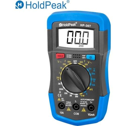Holdpeak HP-36T Manual Range Digital Tester Professional Mini Multimeter DC AC Voltage Resistance Temperature Instrument