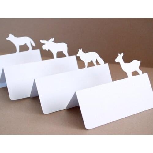 Woodland Animals place cards rustic Wedding Party Escort Tent seating table number card Placecards