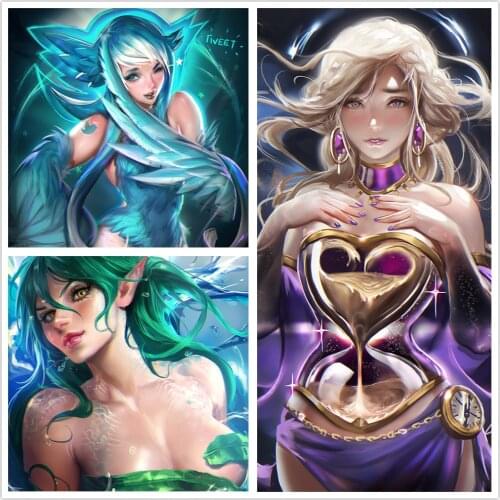 Japan Animation Sexy Girl Poster Prints Wall 1 Pcs Beauty Game Cartoon Movie Canvas Painting Modular Frame Decor Room Picture