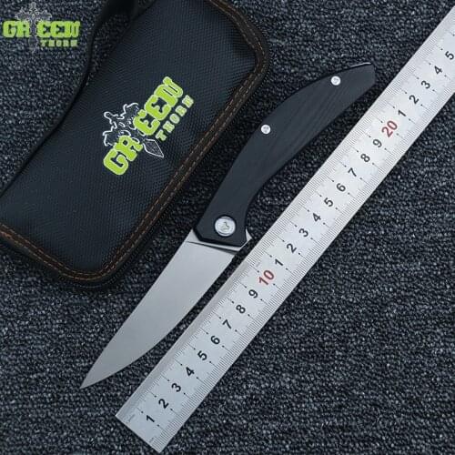 GREEN THORN SIGMA Flipper folding knife D2 blade G10 handle Outdoor camping hunting Survival kitchen fruit knives EDC tools