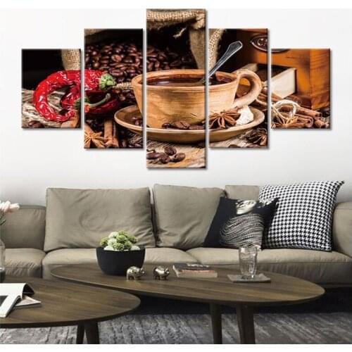 Coffee Picture 5pcs Diamond Painting Full SquareRound Drill mosaic diamond Embroidery Cross Stitch Kitchen Christmas GiftZP-2069