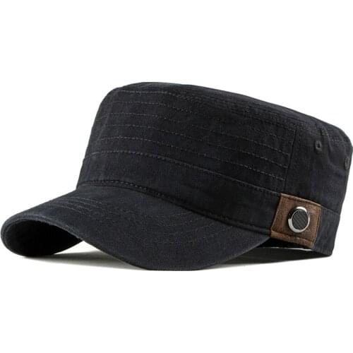 Men Summer Army Caps Adjustable Spring Baseball Fashion Classic Cotton Flat Top Military Hat For Women Outdoor Sunproof Casual