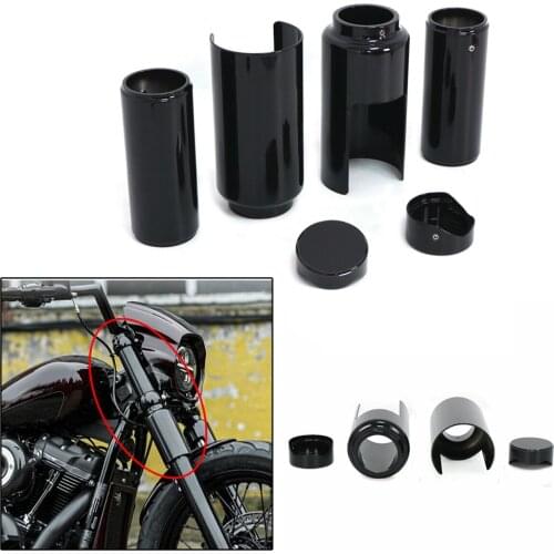 Motorcycle Fork Cover Set Tube Cap Kit for Harley Softail Breakout FXBR FXBRS 2018-2021 Black Full Fork Boot Covers