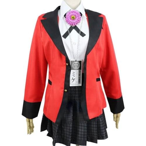 Anime Kakegurui Jabami Yumeko Yumemite Yumemi Full Cosplay Costume Including Socks Wig