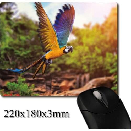 Flying the blue macaw printed Heavy weaving anti-slip rubber pad office mouse pad Coaster Party favor gifts 220x180x3mm