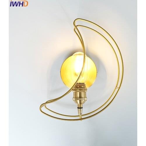 Moon Star Copper Wall Lamp Wandlamp LED Nordic Wall Light Sconces Creative Mirror Light Fixtures Home Lighting Bedroom Bathroom