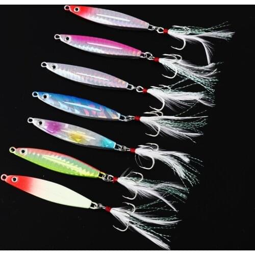 5pc7g10g17g22g25g30gMetal Lure Fishing Spoon Freshwater Fishing Hard LureSliceJigBait Spoon Fishing Tackle Metal Jigging