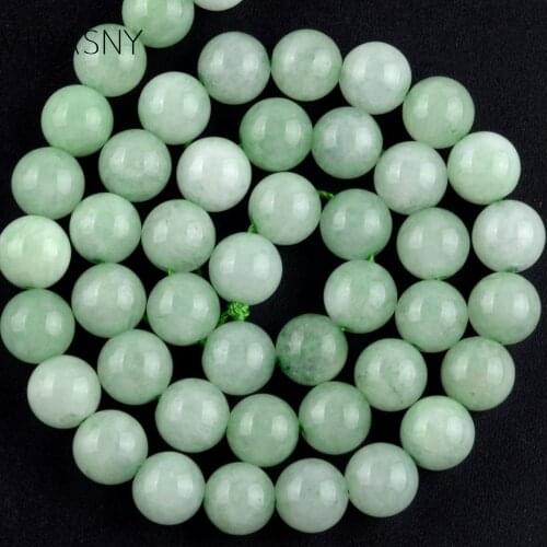 Natural Mineral Stone Green Burma Jades Round Spacer Beads For Jewelry Making 6 8 10mm Needlework Beads For Bracelets 15inch