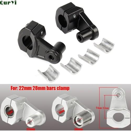 New Hot one pair Universal Motorcycle HandleBar Front Handle Fat Bar Mount Clamps Riser Anodized Mount for 28/22mm Handlebar
