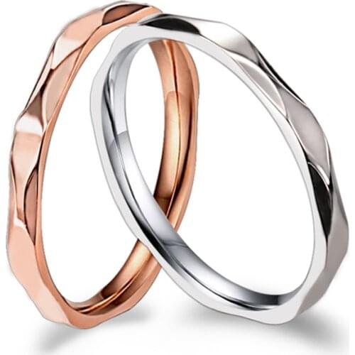 New Small Ring for Women and Men /Rose Gold Color Stainless Steel Wedding Ring 2mm Width Exquisite Ring
