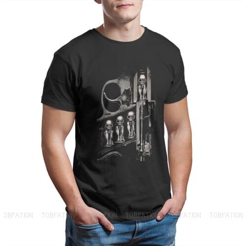 Giger Birth Machine Round Collar TShirt Goth 1980s Subculture Rock Romance Pure Cotton Original T Shirt Mans Tops New Design