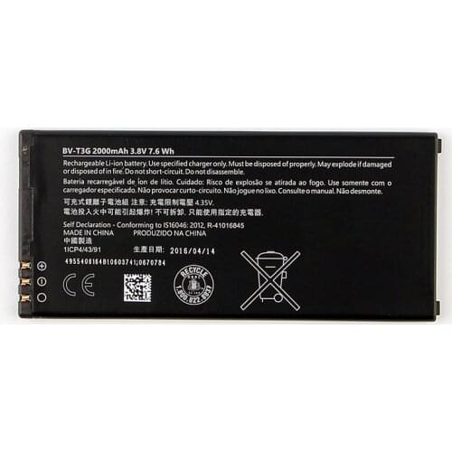 Original BV-T3G phone battery for Nokia Microsoft Lumia 650 RM-1154 BVT3G 2000mAh