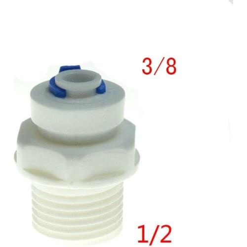 5pcs Free shipping 3/8" OD Tube1/2" BSP Male Straight Quick Connector RO