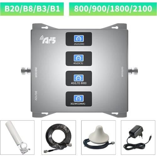 Repeater Gsm 2g 3g 4g Band20 800 900 1800 2100Mhz Cellular Amplifier LTE GSM UMTS DCS Cell Phone Booster Mobile Signal Repeater