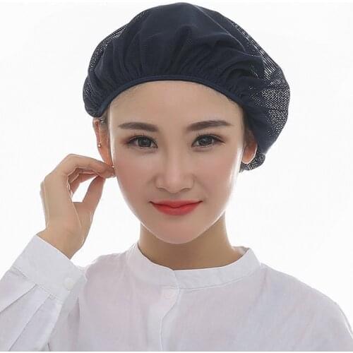 Chef Net Hat Cook Caps Kitchen Health Work Hats Canteen Restaurant Food Service Bakery Baking Female Breathable Cap