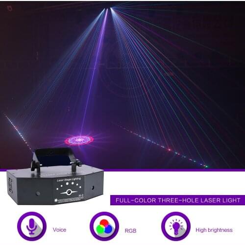 Sharelife RGB Pattern Mixed Beam Network DMX Laser Light Home Gig DJ Festival Party Club Projector Stage Lighting Sound Auto 3P