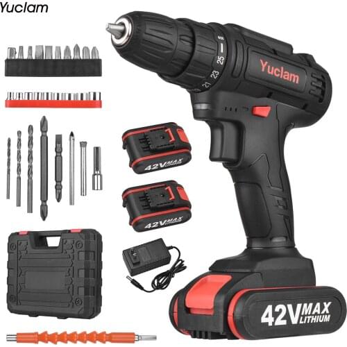 Cordless Screwdriver Electric Screwdriver Two-Speed Drill 25+1 Torque Flexible Shaft 3/8 Inch Chuck 50Nm Power Screwdriver