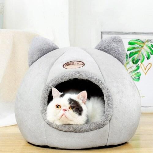 Sleep Comfort in Winter Cat Litter Removable Little Mat Basket Indoor Warm Kennel Small Dog House Pets Tent Cozy Cave Beds