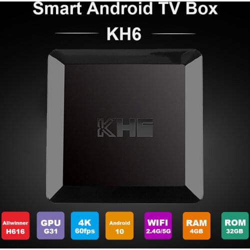 Mecool KH6 Netfilxs Android 10 TV Box 4GB 32GB ROM Allwinner H616 2.4G 5G WiFi 4K HD Bluetooth Smart Set Top Box HDMI-Compatible