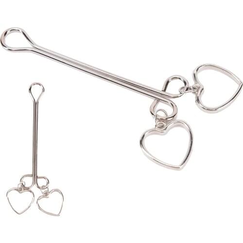 Stainless Steel Clip Heart Shape For Women Lady Nipple Clamps 1 Pair Exotic Accessories