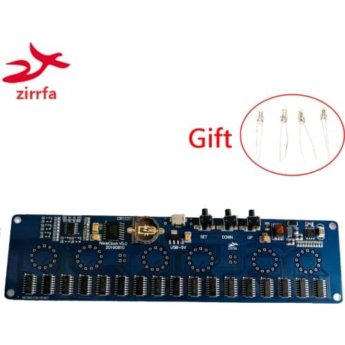 Zirrfa 5V Electronic DIY kit in14 Nixie Tube digital LED clock gift circuit board kit PCBA, No tubes