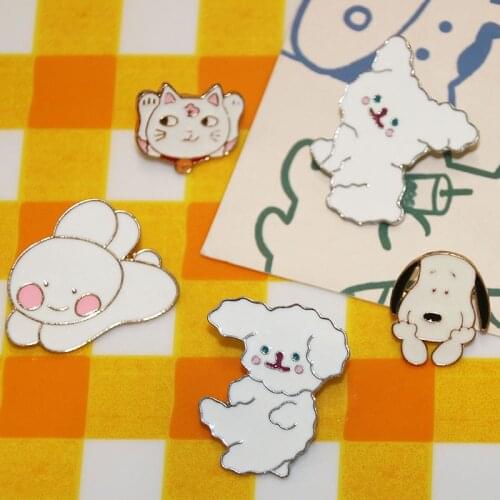 1 design metal cartoon color animation pin color cute animal combination pin brooch womens Lapel Pin Badge JS12