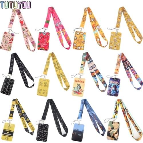 1pc PC2735 Bird Yellow Cat Cartoon Card Holder ID Holder Bus Card Holder Staff Card With Phone Lanyard For Student Workers