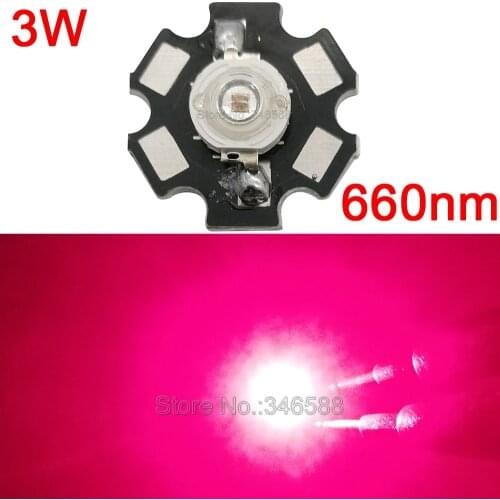 10PCS 3W Deep Red 660NM High Power Plant Grow LED Lighting Emitter Diode Epileds 42Mil Chip with 20mm Base