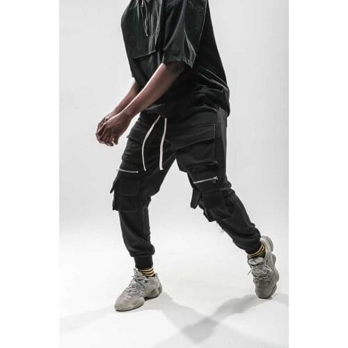 2021 Mens clothing GD Hair Stylist fashion HIPHOP Zipper Multi Pocket Casual Pants plus size costumes 27-46