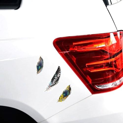Aliauto Car Accessories Feather Car Sticker and Decal Car Cover Scratches Decoration for Ford Focus Bmw Vw Skoda Polo Golf Opel