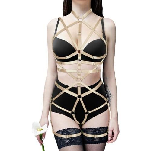Full Body Bondage Exotic Apparel Erotic Sexy Lingerie Set Womens Underwear Harness Suspenders Accessories Punk Rave Dance