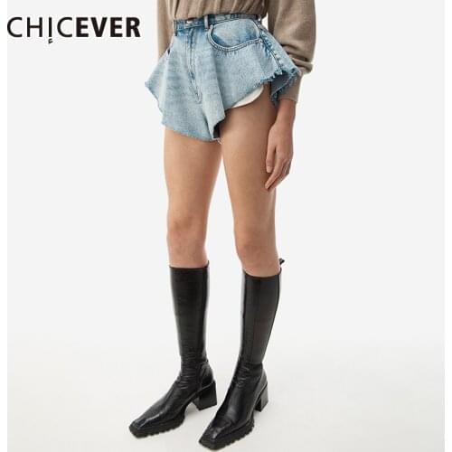 Женские джинсовые шорты CHICEVER China At AliExpress