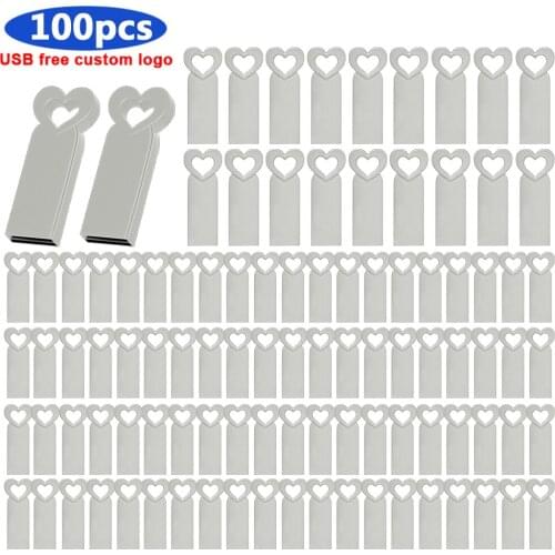 100pcs/lot USB 2.0 Flash Drive flash disk Pen drive 16GB 8GB 4GB memory stick 32GB 64GB 128GB Flash USB Mini metal Memory card