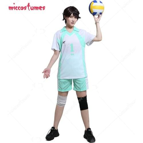 Haikyuu!! Aobajohsai High Oikawa Toru Number 1 Volleyball Uniform Cosplay Costume with Knee Pads