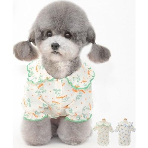 Printed Cotton Dog Shirts for Small Dogs Comfortable Floral Designer Dog Clothes for Teedy Clothing Pets Outfits Dropshipping