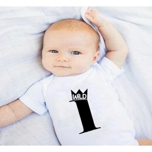 Wild 1st Birthday Pattern Summer Cute Newborn Baby Romper Print Boys Girls Jumpsuit Bebes Infant Clothes Toddler Costume Outfits