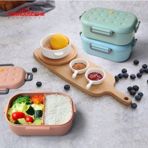 1000ml Lunch Box Portable Bento Box Food Grade Food Container with Spoon Chopsticks and Fork
