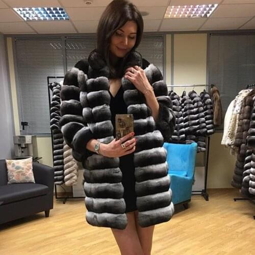 Fashion Chinchilla Color Coat Women Winter Real Rex Rabbit Fur Jacket Multi-Style Outwear Customize 2020 New Arrival