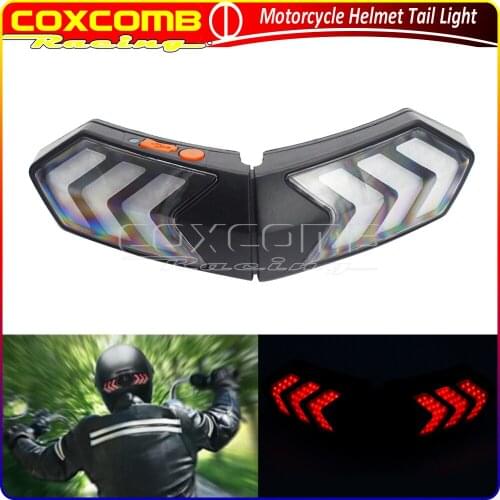 Motorcycle 12V 5W LED Helmet Light Universal Wireless Capacete Brake Stop Turn Signal Light Waterproof Brake Warning Lights