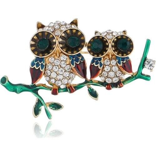 2021 New product personality size two cute dripping owl brooch men and women brooch Halloween accessories wholesale Dropshipping