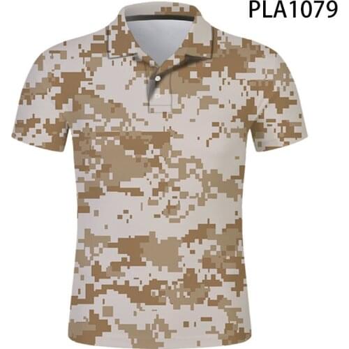 Camouflage 3D Printed Summer Comics Fashion Streetwear Ropa De Hombre Short Sleeve Cool Men Camisas Ropa Cool Polo Homme